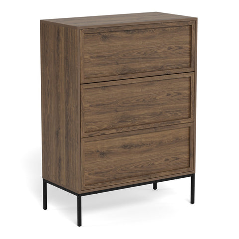 Palmdale 3 Drawer Chest - Smoked Oak Bedroom Storage