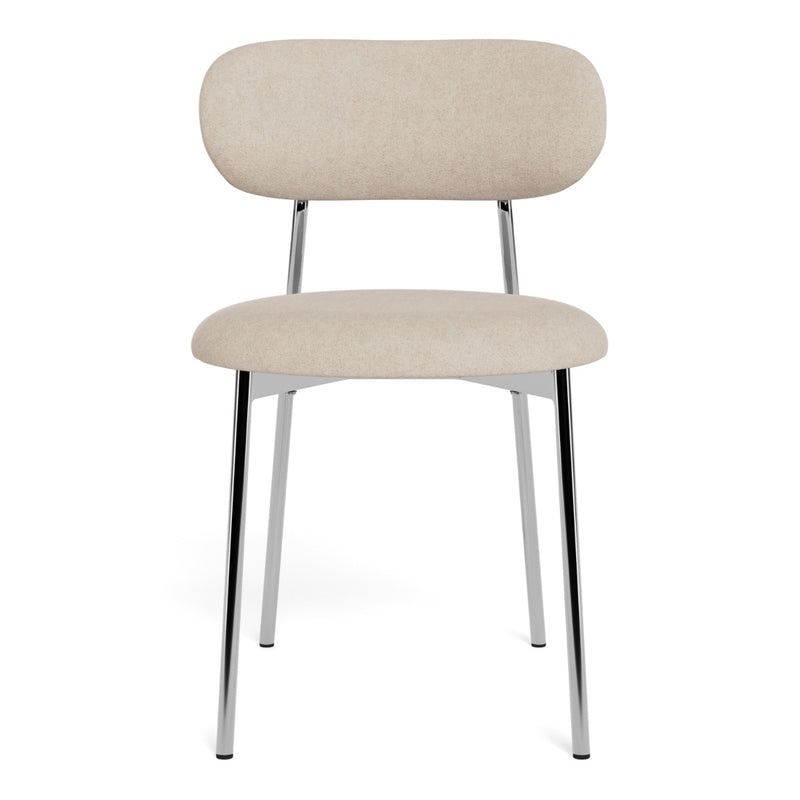 Lyric Dining Chair Sand Fabric & Chrome Base - Set of 2