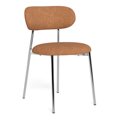 Lyric Dining Chair Terracotta Fabric Chrome Base Set of 2