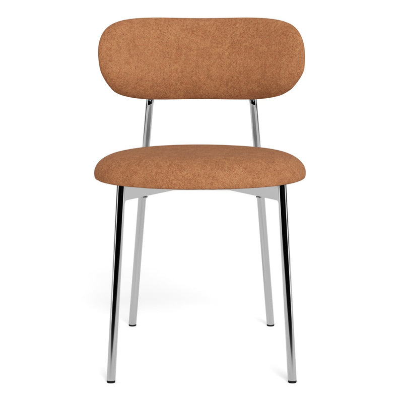 Lyric Dining Chair Terracotta Fabric Chrome Base Set of 2