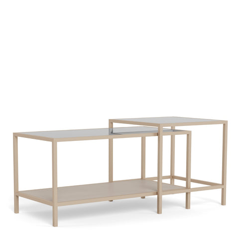 Seaford Coffee Table Set in Grey - Pair of Modern Tables