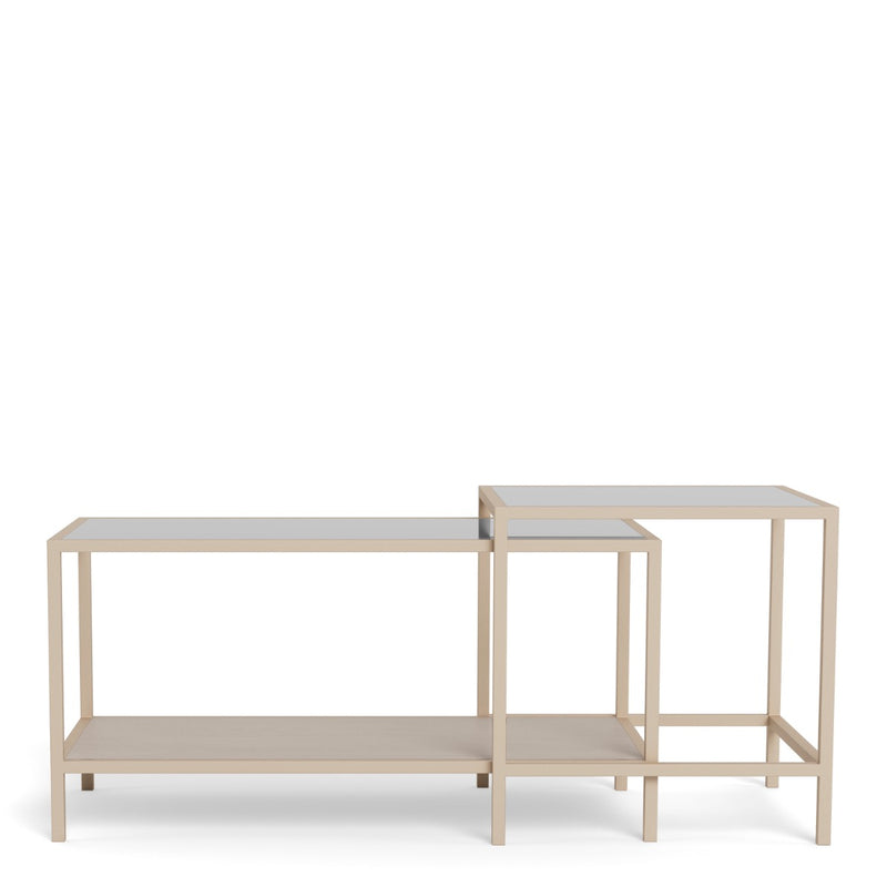 Seaford Coffee Table Set in Grey - Pair of Modern Tables