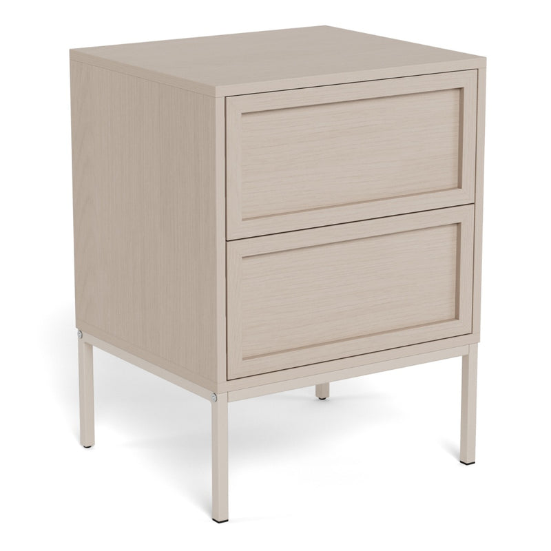 Palmdale Grey Bedside Table with 2 Drawers