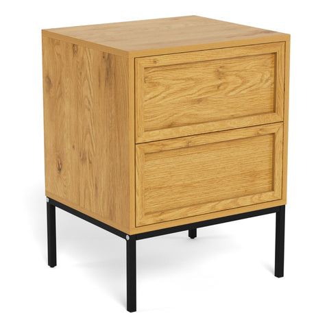 Palmdale Bedside Table with 2 Drawers in Wild Oak