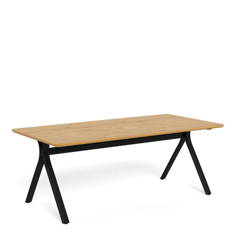 Bristol Dining Table - Wild Oak & Black Metal Base