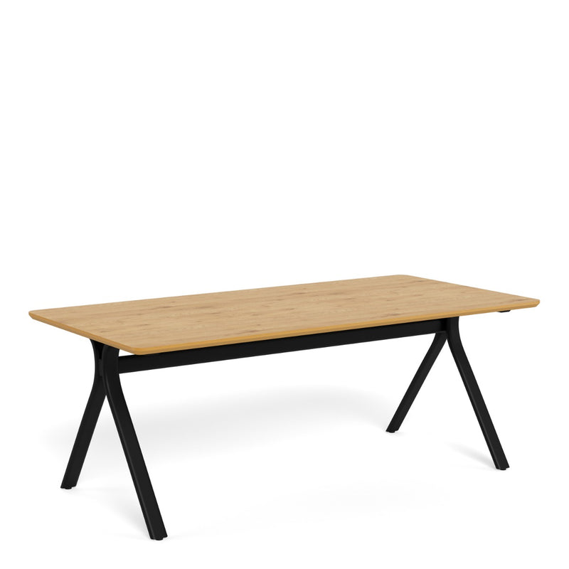 Bristol Dining Table - Wild Oak & Black Metal Base