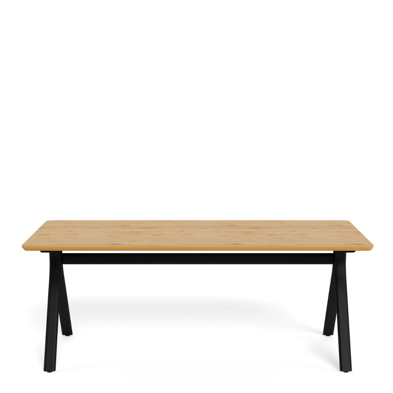 Bristol Dining Table - Wild Oak & Black Metal Base