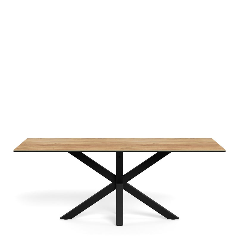 Heaven Dining Table - Wild Oak Ceramic Glass Top, Black, 200x100cm