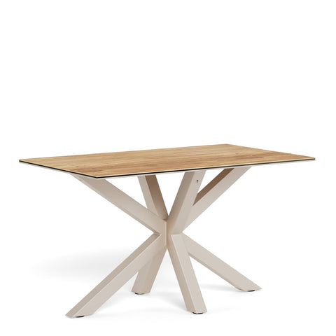 Heaven Dining Table Wild Oak Ceramic Glass Top Grey 135x80cm