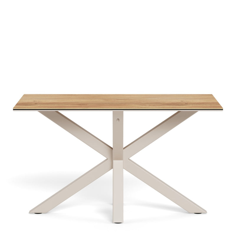 Heaven Dining Table Wild Oak Ceramic Glass Top Grey 135x80cm