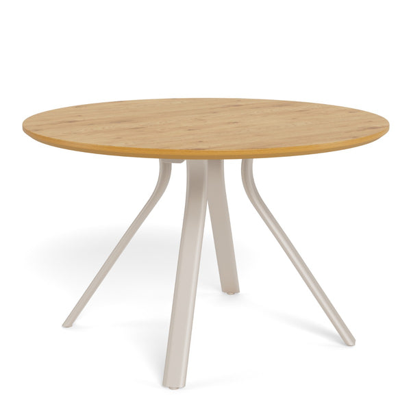 Bristol Round Dining Table - Wild Oak & Grey Metal Base