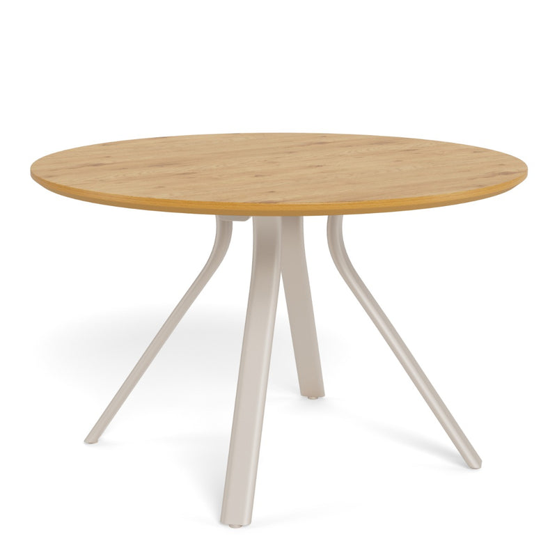 Bristol Round Dining Table - Wild Oak & Grey Metal Base
