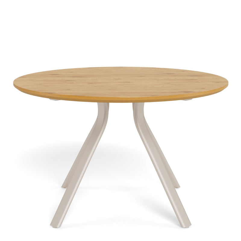 Bristol Round Dining Table - Wild Oak & Grey Metal Base