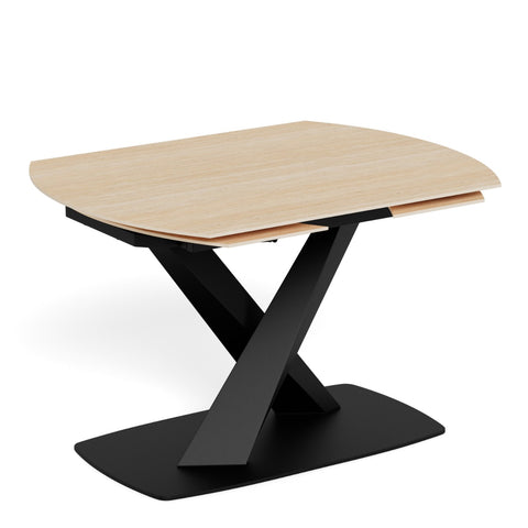 Morella Oval Extending Dining Table in Sand Ceramic 120–180cm