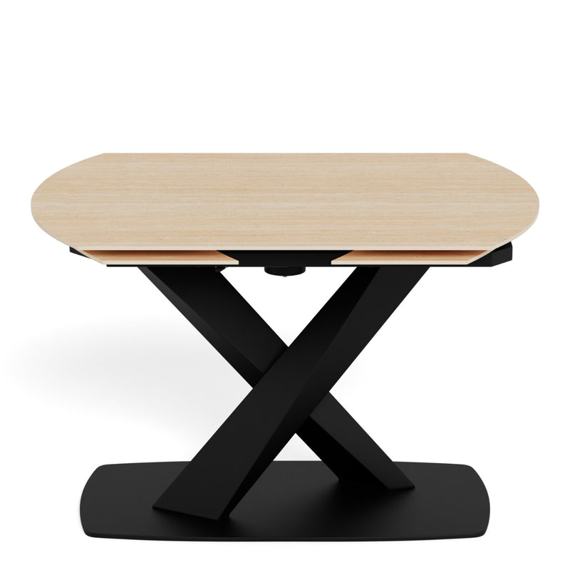 Morella Oval Extending Dining Table in Sand Ceramic 120–180cm