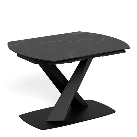 Morella Oval Extending Dining Table in Black Ceramic 120–180cm