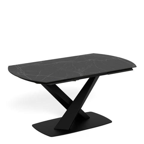 Morella Oval Extending Dining Table Black Ceramic 160–240cm