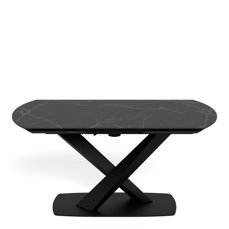 Morella Oval Extending Dining Table Black Ceramic 160–240cm
