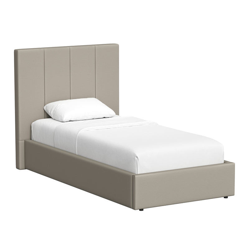 Hoscar Single Ottoman Storage Bedframe - Oatmeal Fabric