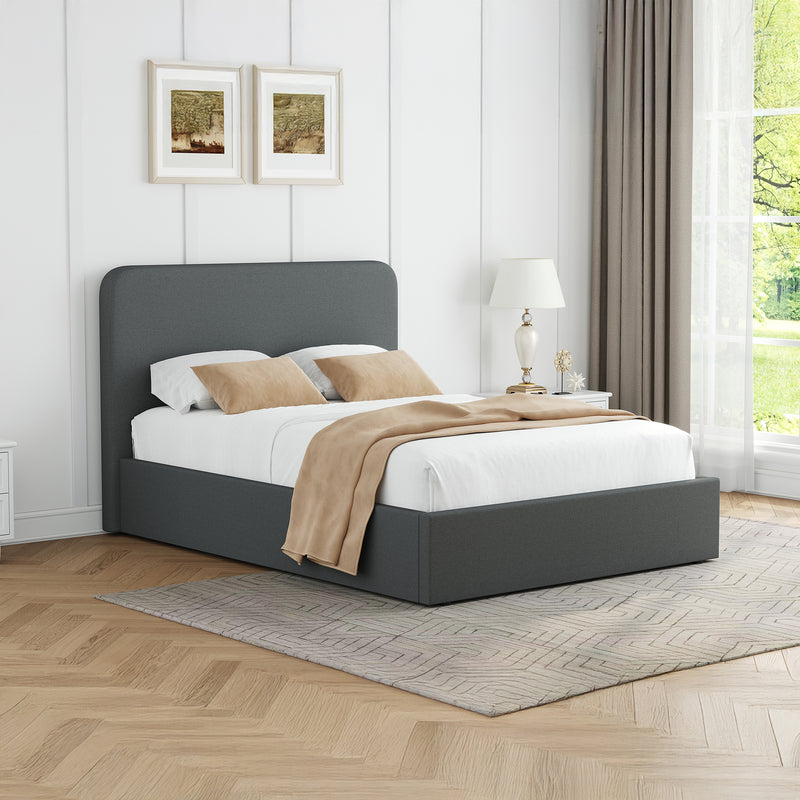 Walton Grey Fabric Double Ottoman Storage Bedframe