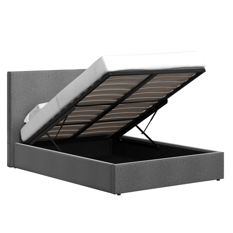 Rufford King Size Ottoman Storage Bedframe - Fossil Grey Fabric