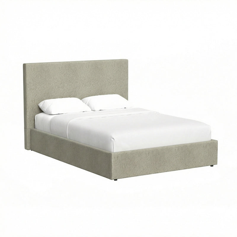 Rufford King Size Ottoman Storage Bedframe - Marbled Sand Fabric