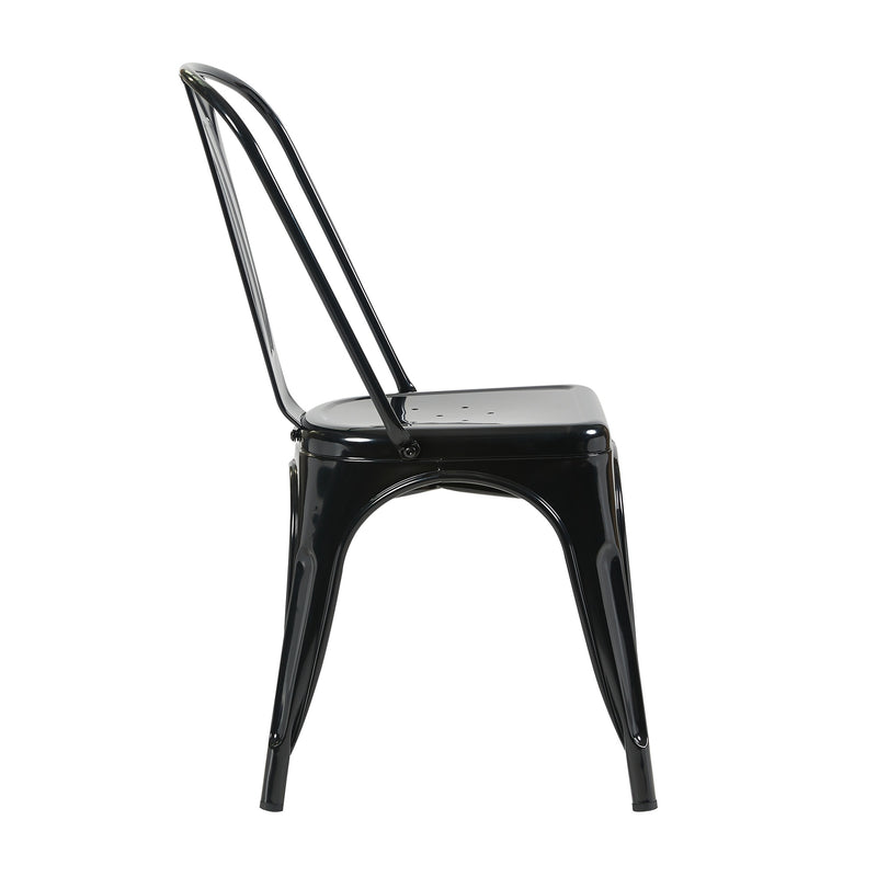 Bistro Pack Of 4 Black Metal Chairs