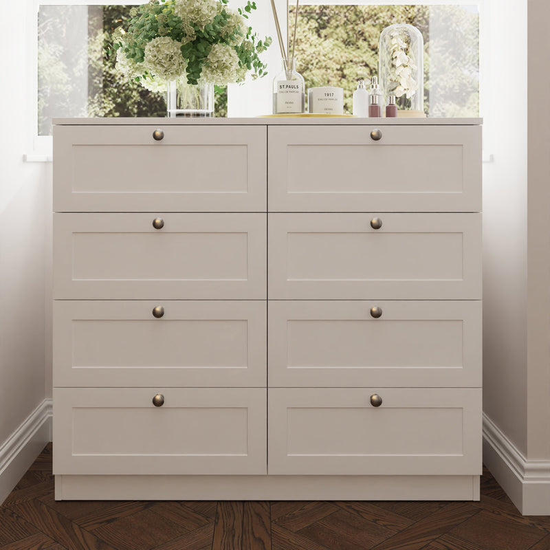 FWStyle Artus Shaker 8 Drawer Chest Of Drawers Matt White