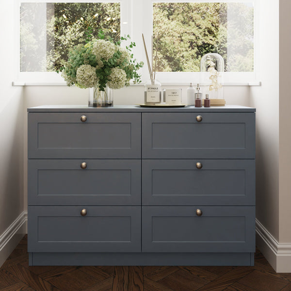 Artus Shaker 6 Drawer Chest Of Drawers Matt Grey