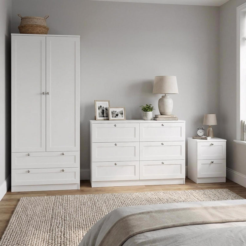 Artus 3 piece Bedroom Furniture Set - Matt White