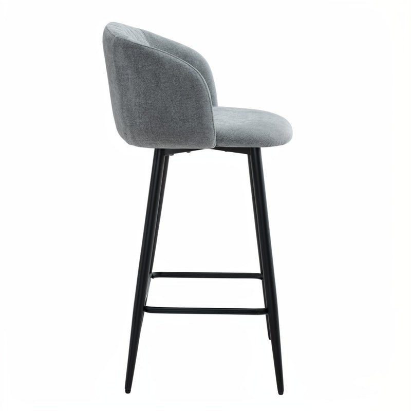 Amara Grey Fabric Swivel Bar Chair - Pack of 2