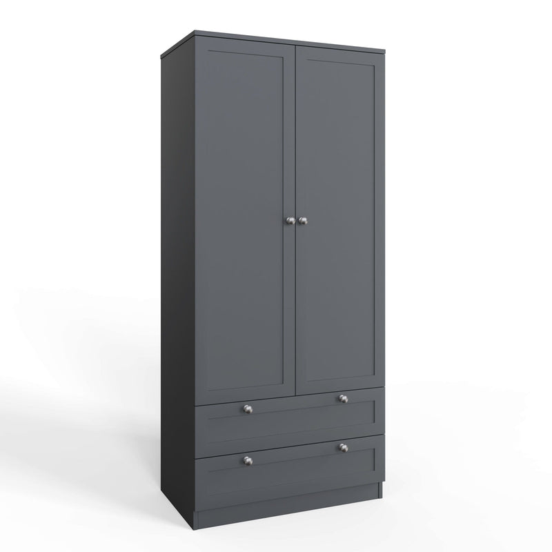 FWStyle Artus Shaker 2 Door 2 Drawer Combination Wardrobe Matt Grey
