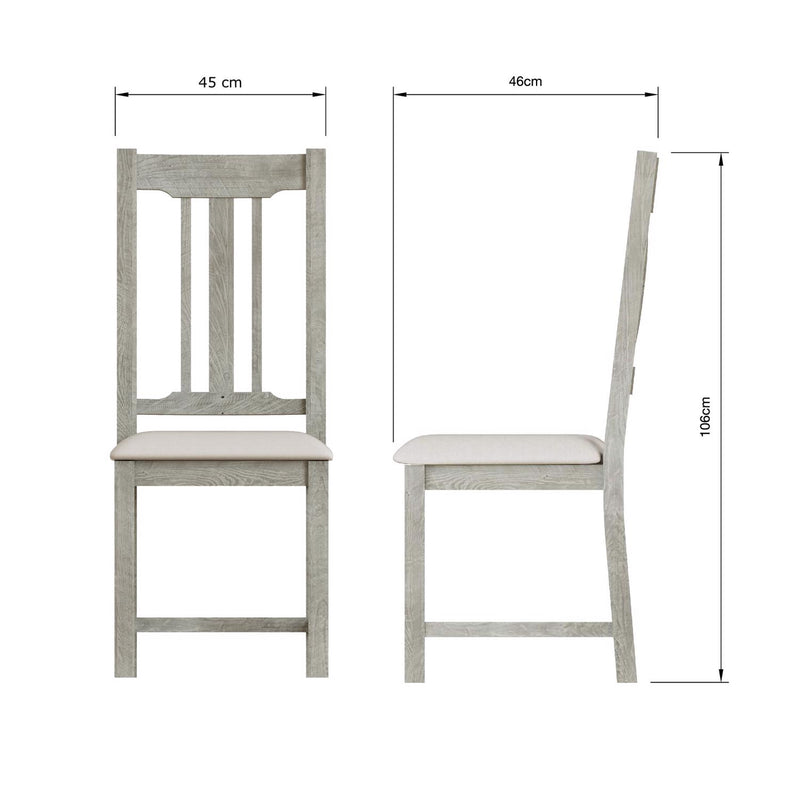 Bowood 2m Dining Table Solid Reclaimed Limewashed Pine + 6 Chairs