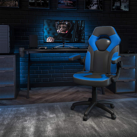 X10 Black & Blue Faux Leather Racer Style Gaming Office Chair