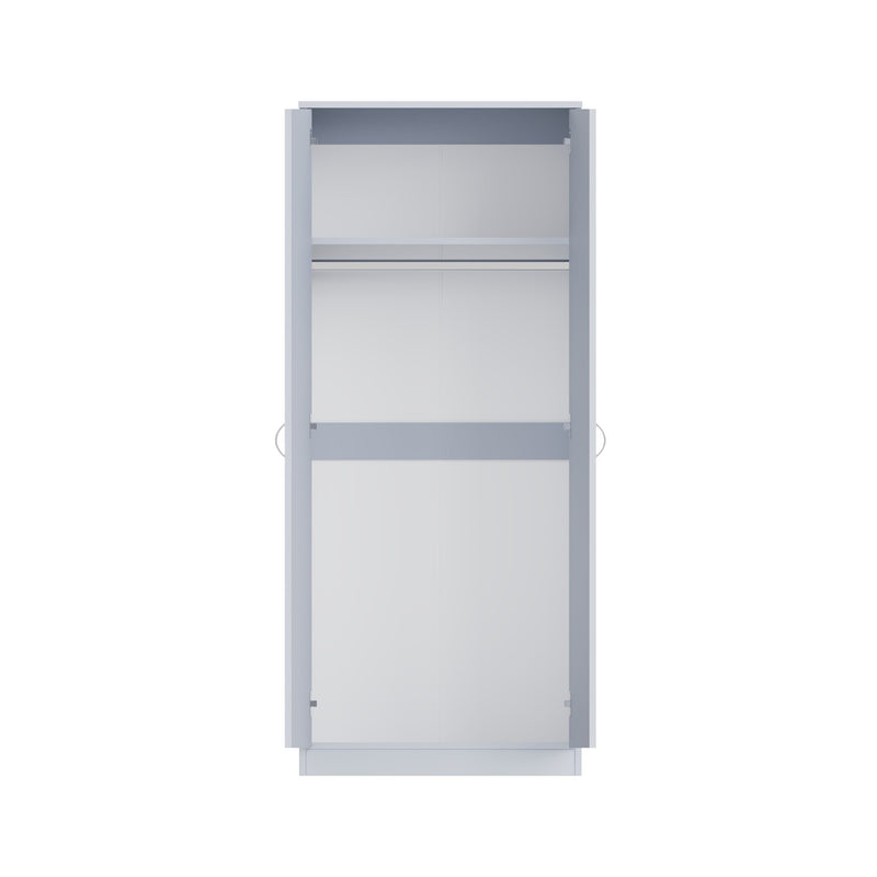 FWStyle Chilton 2 Door Wardrobe With Mirror - Grey Gloss Front