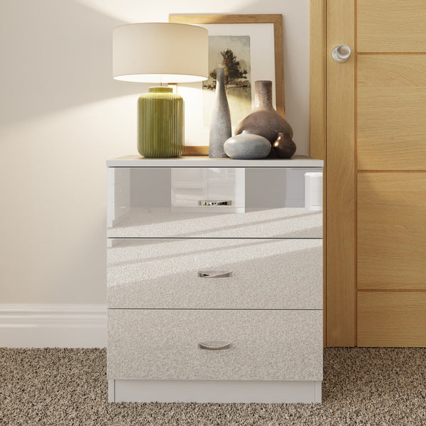 Chilton 3 Drawer Chest Of Drawers - White Gloss Front