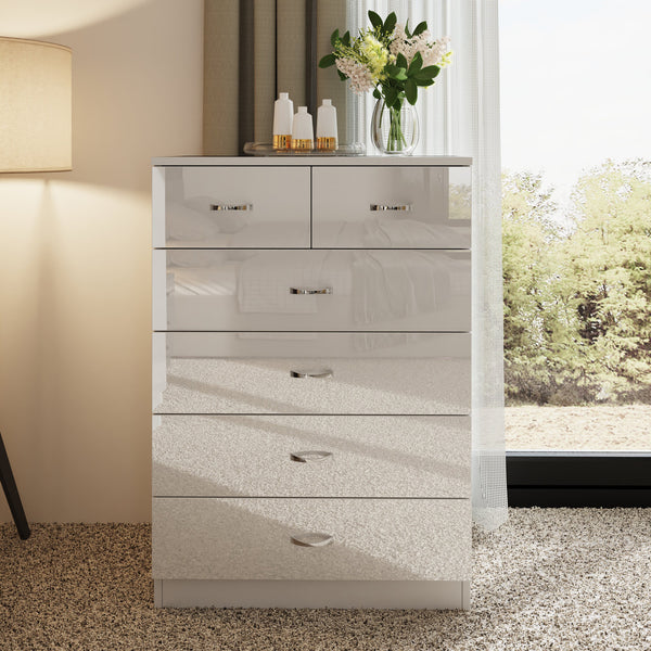 Chilton 6 Drawer Chest Of Drawers - White Gloss Front