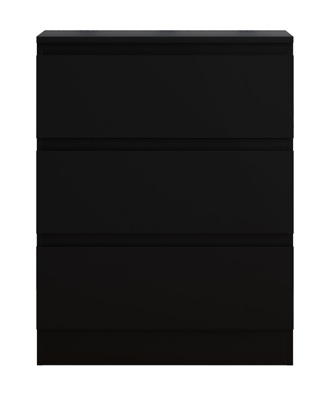 FWStyle Carlton 3 Drawer Chest Of Drawers - Matt Black