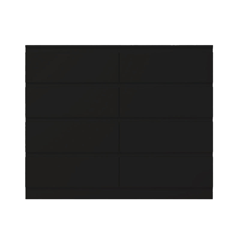 FWStyle Carlton 8 Drawer Wide 4+4 Chest Of Drawers - Matt Black