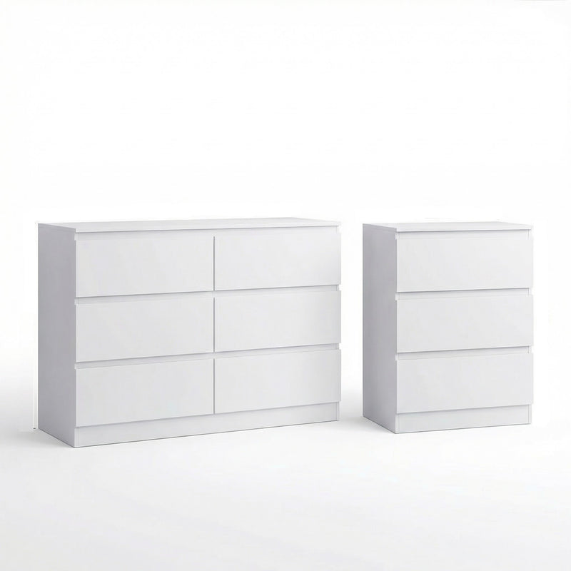 Carlton Matt White 6 Drawer and 3 Drawer Chests Offer