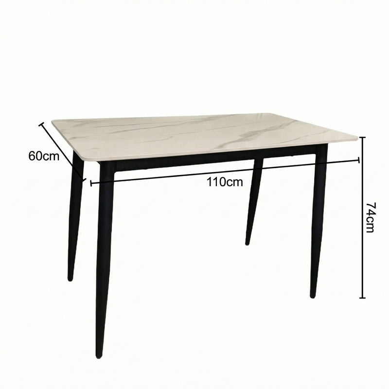 Nova Cream Dining Set with 4 Esme Dark Brown Chairs