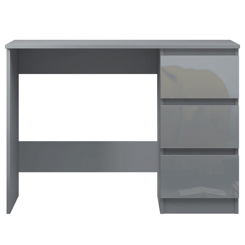 FWStyle Stora 3 Drawer Dressing Table - Grey Gloss Front