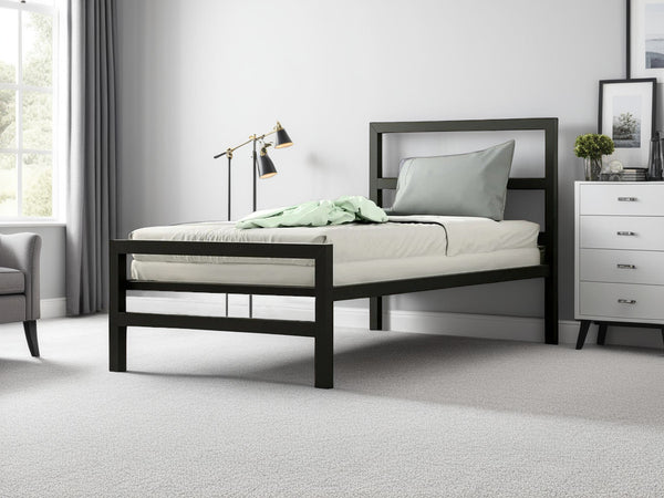 Black & Grey Metal Contract Bed Frame