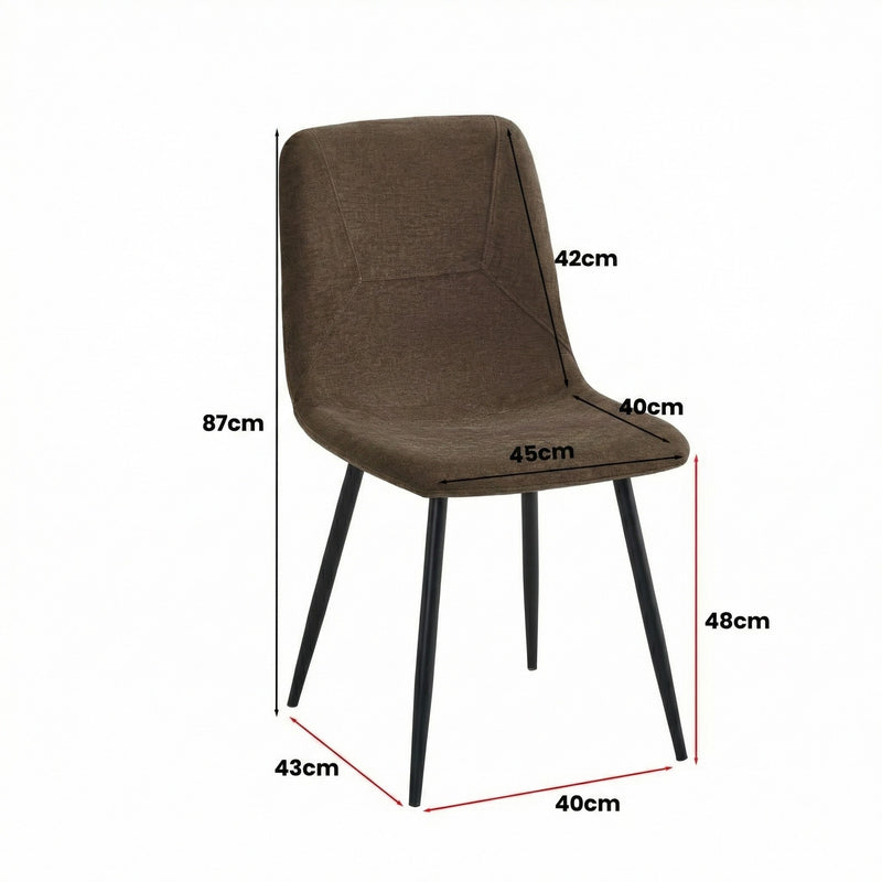 Nova Cream Square Dining Set with 4 Esme Dark Brown Chairs