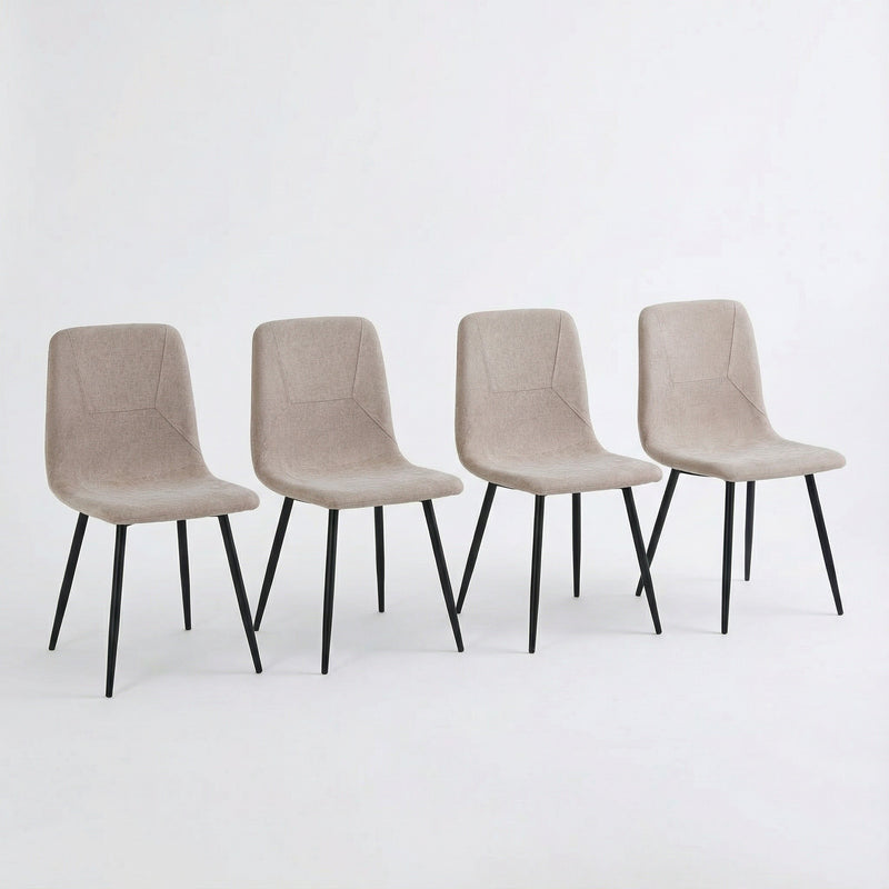 Nova Cream Square Dining Set with 4 Esme Light Brown Chairs