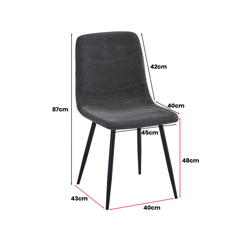 Nova Grey Square Dining Set with 2 Evie Grey Chairs