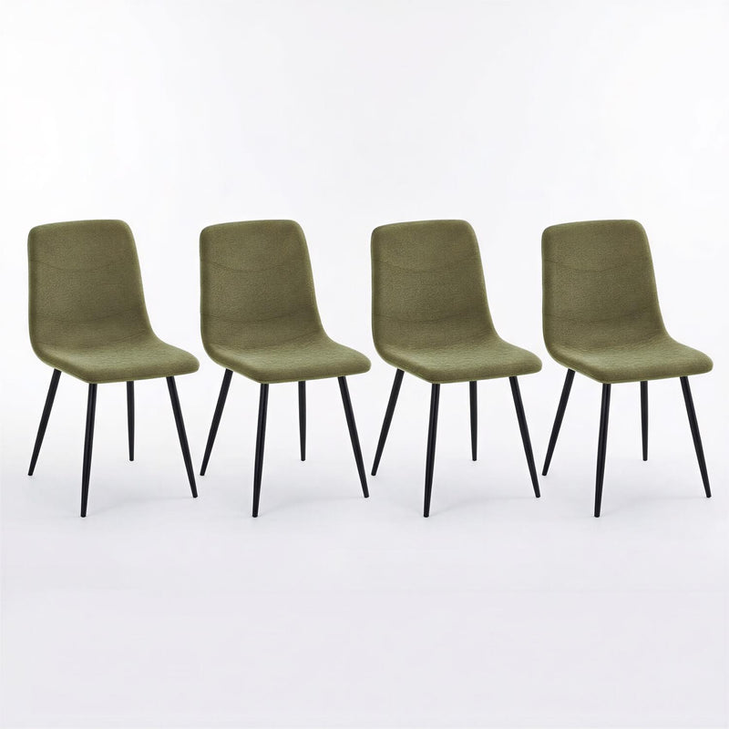 Evie Pack of 4 Light Green Fabric Dining Chairs