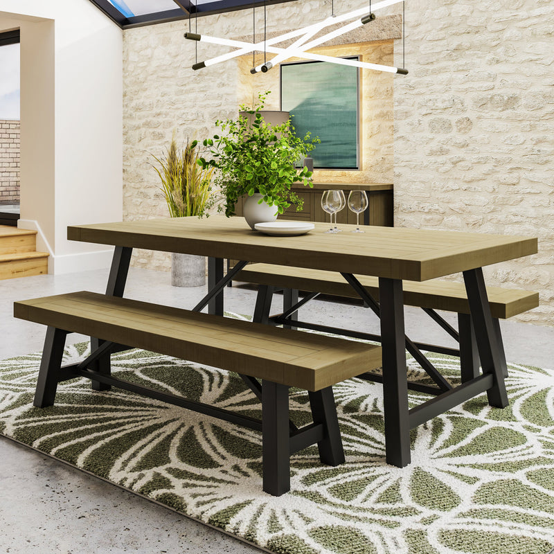 Lowry 2m Dining Table Driftwood Lacquered Solid Reclaimed Pine