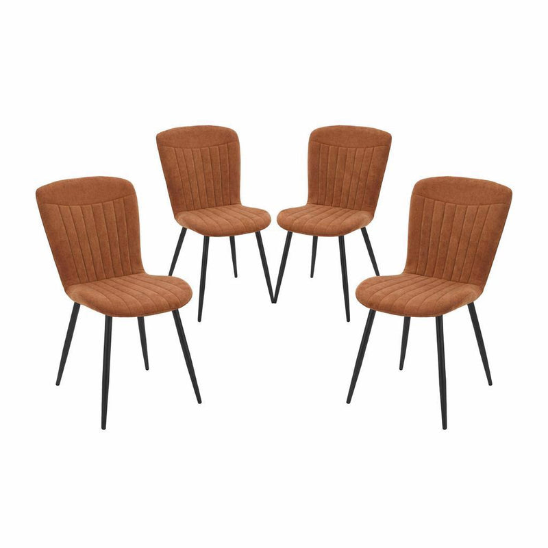 Grace Pack of 4 Chestnut Brown Fabric Dining Chairs