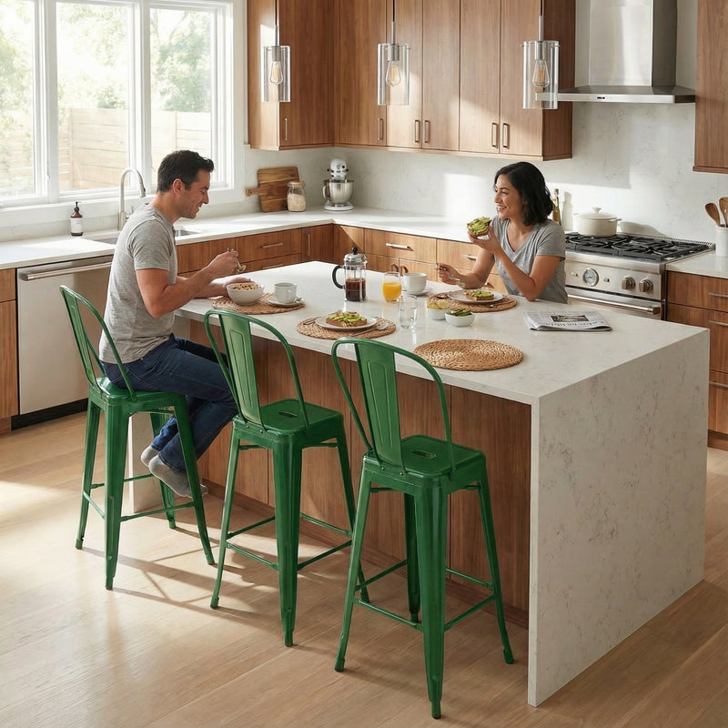 Bistro Pack Of 4 24 Green Bar Chairs